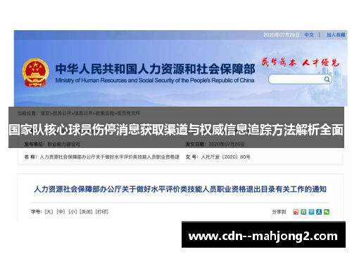 国家队核心球员伤停消息获取渠道与权威信息追踪方法解析全面